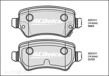 ACDelco ACD1511 Rear Brake Pads Holden Astra Combo Zafira HSV VXR 19346685