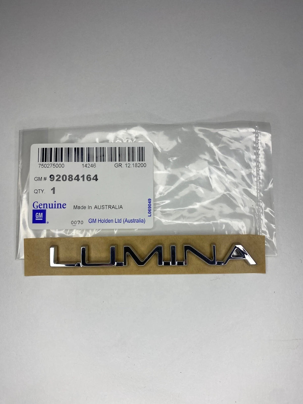 Chevrolet LHD Lumina Sedan VZ VE  Lumina Trunk Emblem