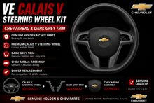 Genuine Holden VE WM Calais V Steering Wheel Chevrolet Airbag Dark Grey Trim Kit