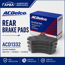 Holden Commodore VT VX VY VZ Rear Brake Pads ACDelco ACD1332 WH WK WL Monaro