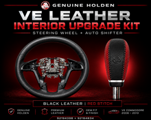 Genuine Holden VE Commodore Leather Steering Wheel & Red Stitch Auto Shifter Kit