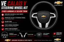 Genuine Holden VE WM Calais V Steering Wheel Chevrolet Airbag Silver Trim Kit