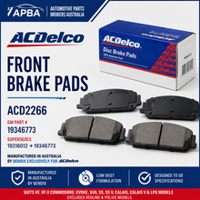 Holden VF Commodore Front Brake Pads ACDelco ACD2266 Calais SS SV6 Evoke