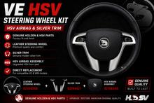 Genuine Holden VE WM Leather Steering Wheel HSV Airbag Silver Trim Kit