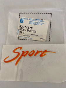 Holden Genuine Frontera Rear Tailgate  Sport Decal  P-N 92074579