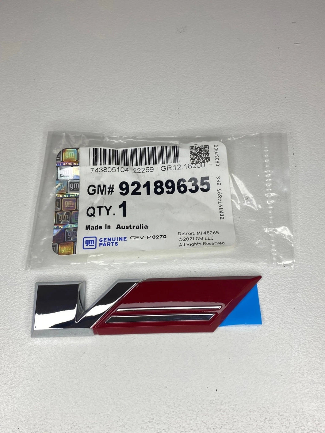 Holden Genuine VE Commodore Series 1 2007-2009  V Flag Emblem