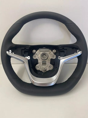 Holden VF Comm SSV-GTS Black Leather  Steering Wheel & Silver Trim Cover