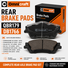 Omnicraft Rear Brake Pads VE VF Commodore SV6 Calais WM WN Caprice DB1766