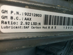 Commodore VE-VF Genuine V8 L77-LS3  NON-LSD Differential 2.92 Ratio