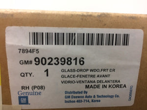 Genuine Daewoo Cielo  3 Door " New Right Front Door Glass " 1995-1997