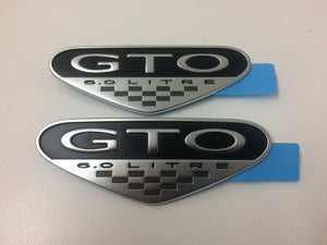 GTO Pontiac 2004-2006 Genuine Pair front fender " Badges  GTO 6.0 Litre "